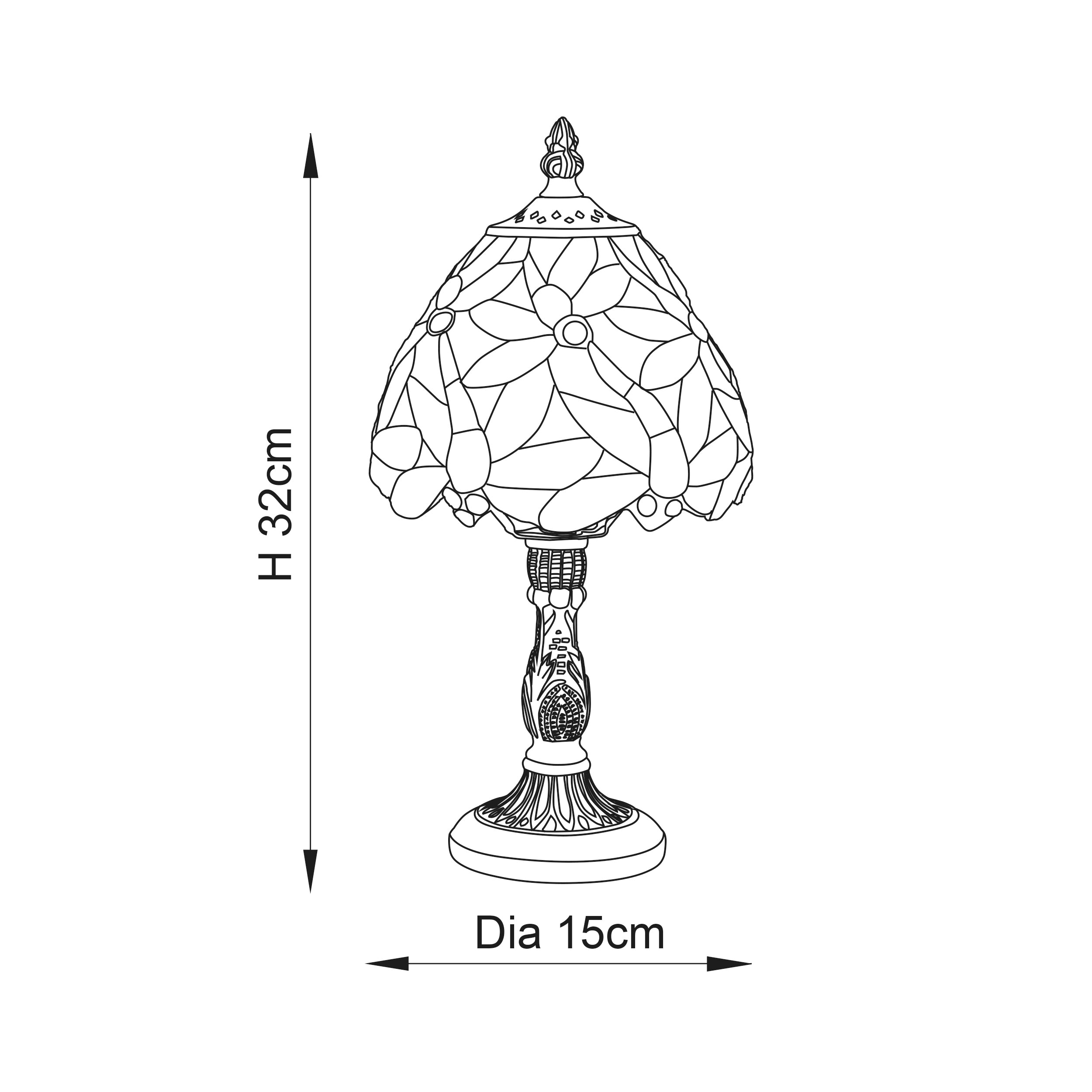 Interiors 1900 Lorette Mini Table Lamp - Tiffany Glass