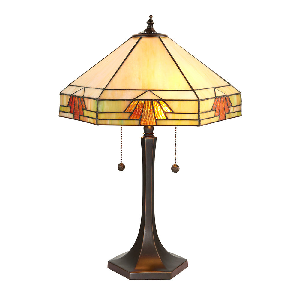 Interiors 1900 Nevada Medium Table Lamp - Tiffany Glass