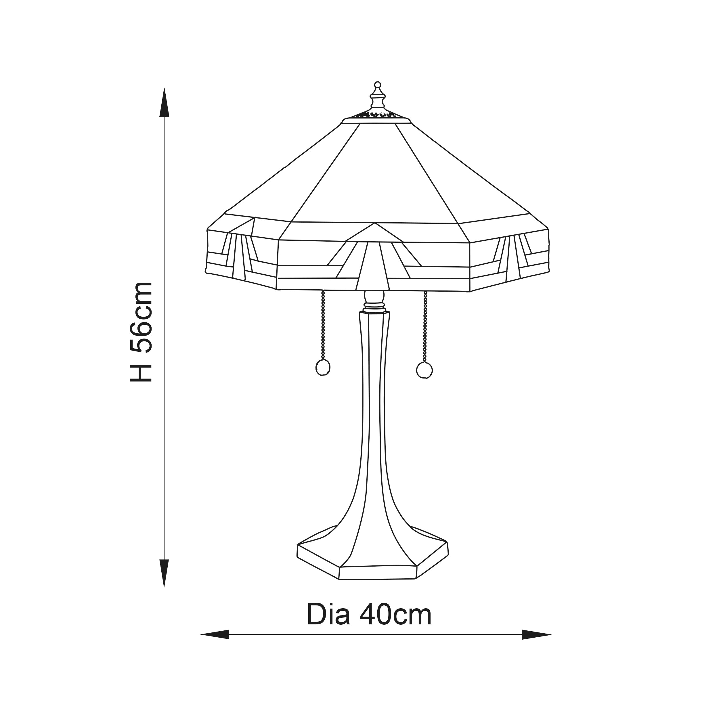Interiors 1900 Nevada Medium Table Lamp - Tiffany Glass