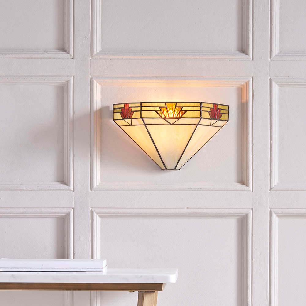 Interiors 1900 Nevada Wall Fitting - Tiffany Glass