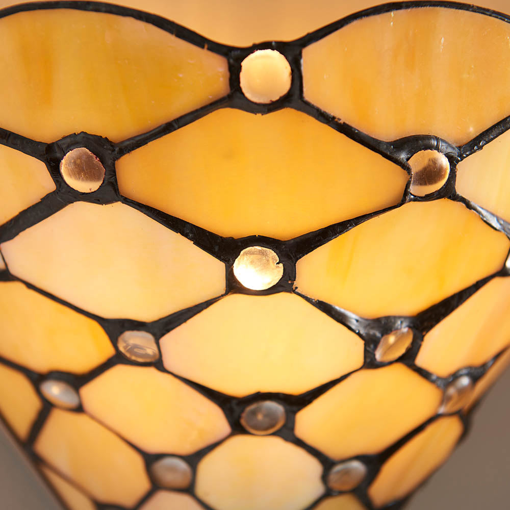 Interiors 1900 Pearl Single Wall Fitting - Tiffany Glass