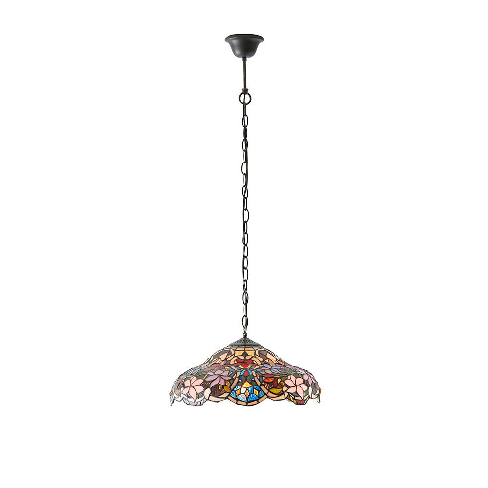 Interiors 1900 Sullivan Medium Pendant - Handcrafted Tiffany Style Glass