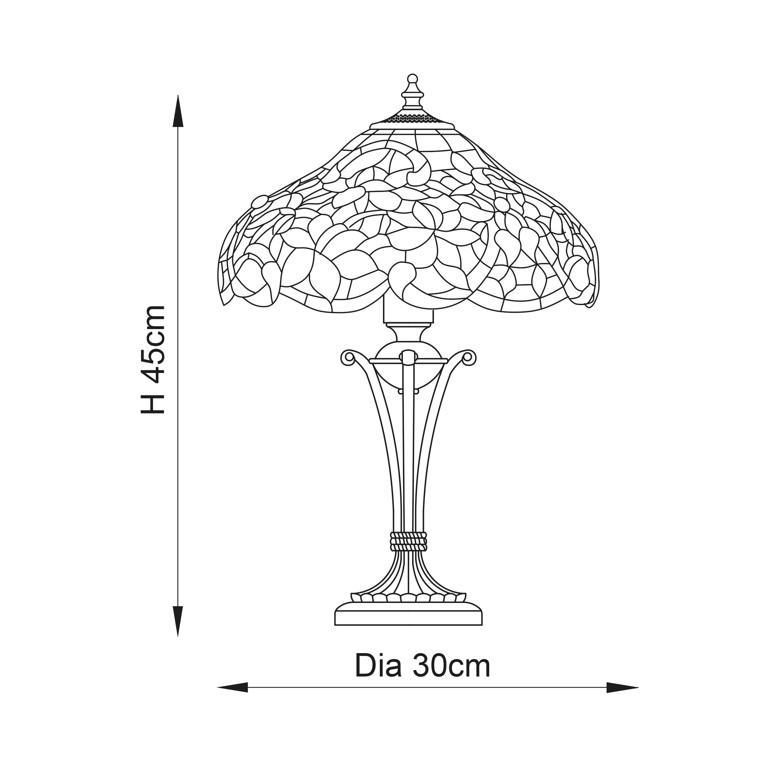 Interiors 1900 Sullivan Small Table Lamp - Tiffany Glass