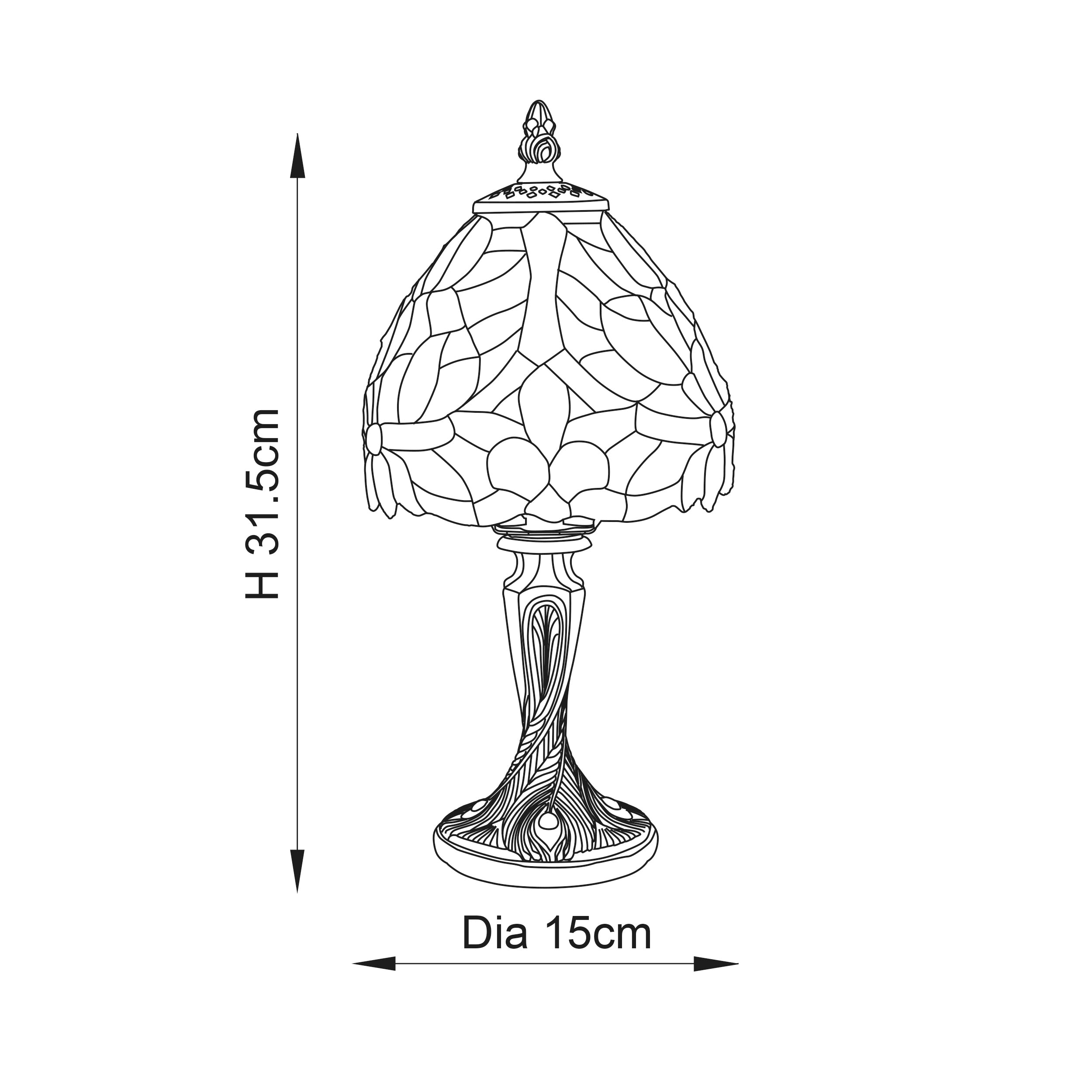 Interiors 1900 Sylvette Mini Table Lamp - Tiffany Glass