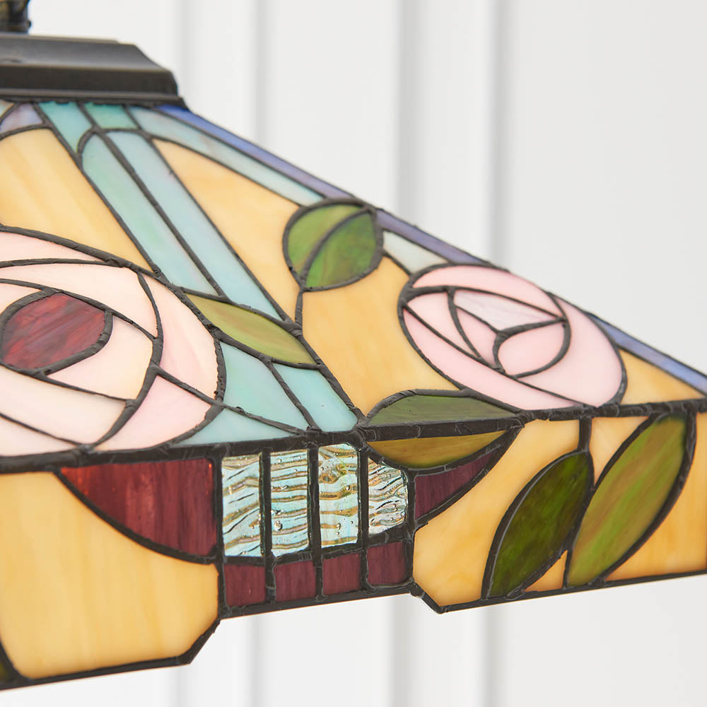 Interiors 1900 Willow Medium Pendant - Handcrafted Tiffany Style Glass