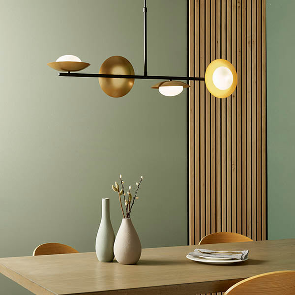 Utopia Planet 4 Light Linear Pendant - Gold