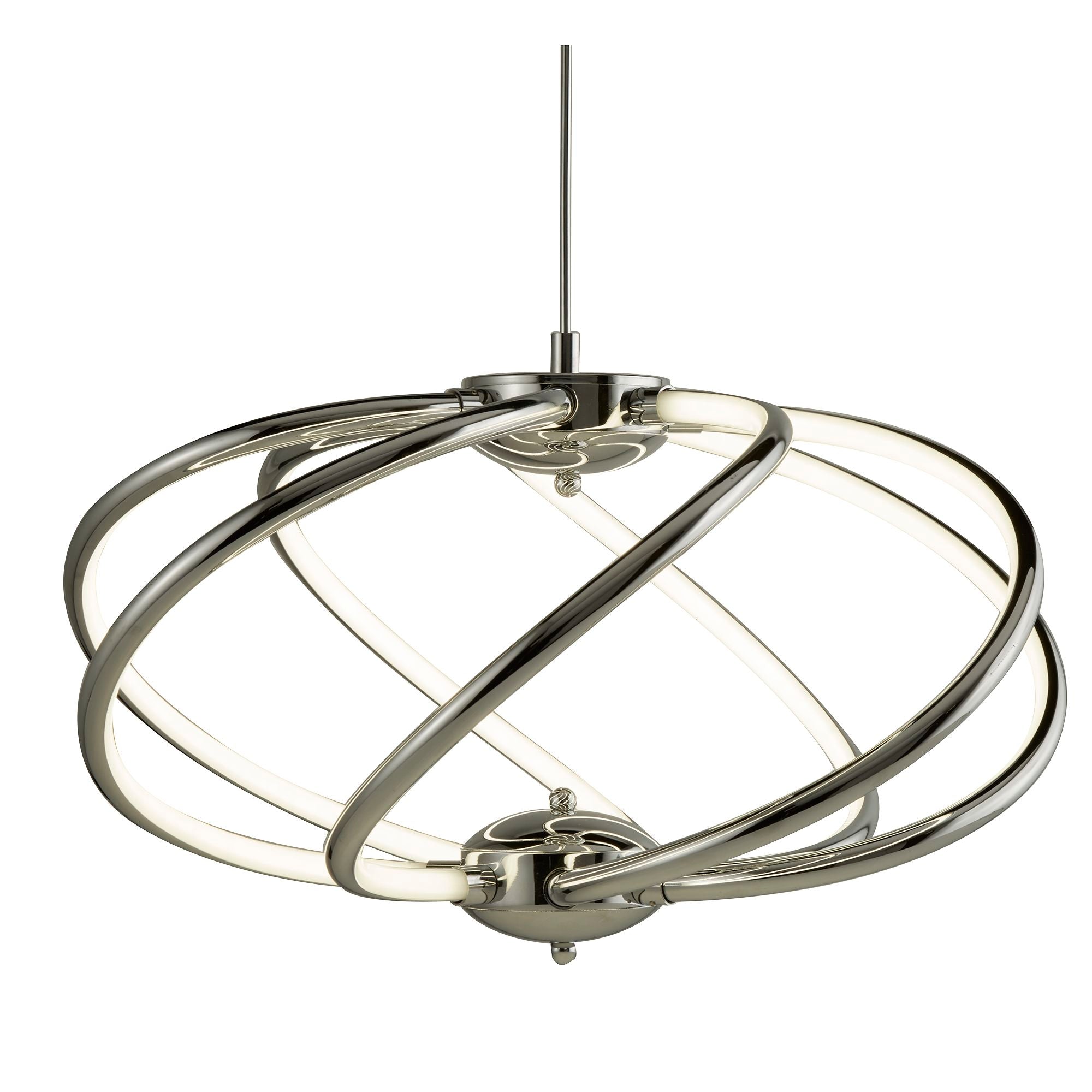 Searchlight Barclay 7 Curved Arm LED Pendant, Chrome