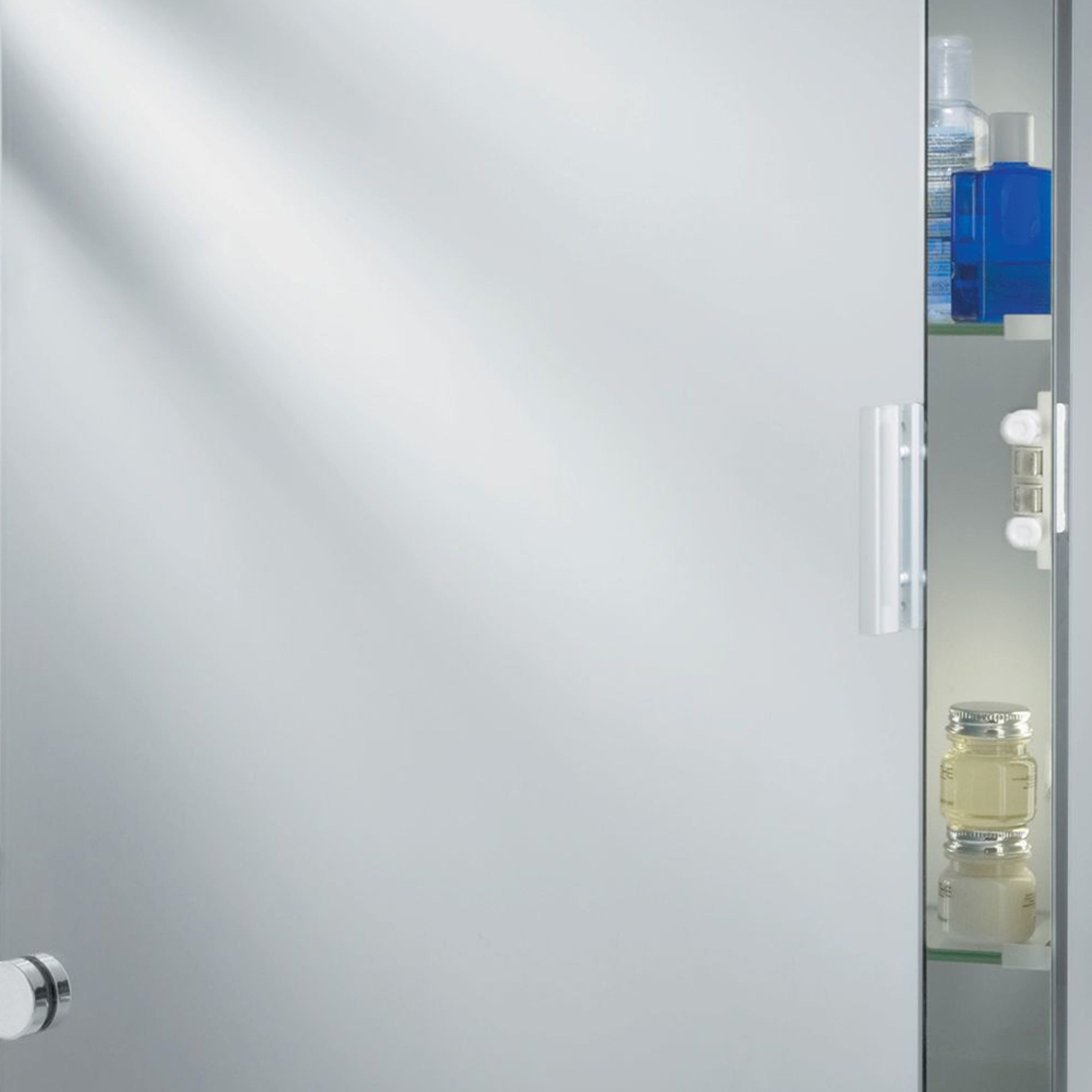 Searchlight Barmouth Bathroom Mirror Light - Illuminated Mirror Glass Cabinet - 2 Light Shaver Socket IP44