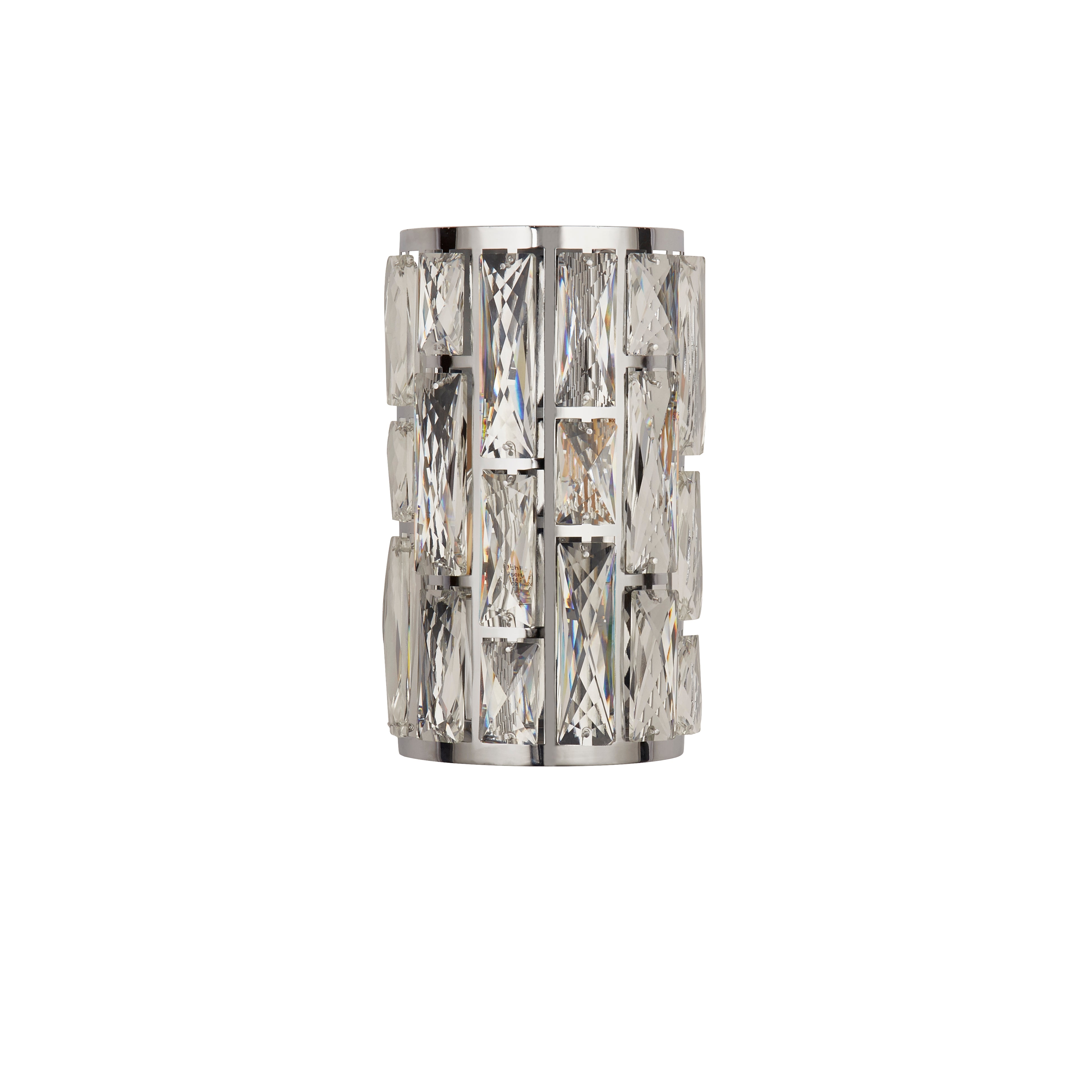 Searchlight Becket 2 Light Wall Light - Chrome & Crystal Glass