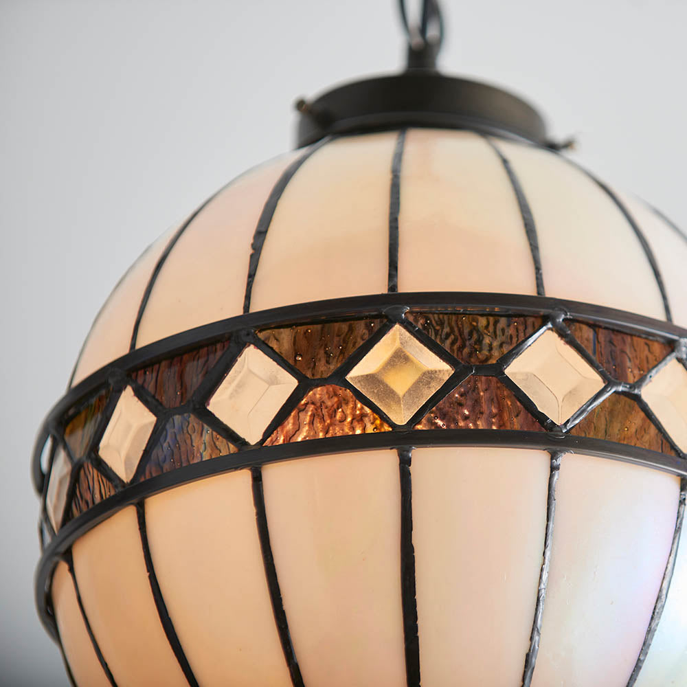 Interiors 1900 Fargo Small Globe Single Pendant - Tiffany Glass