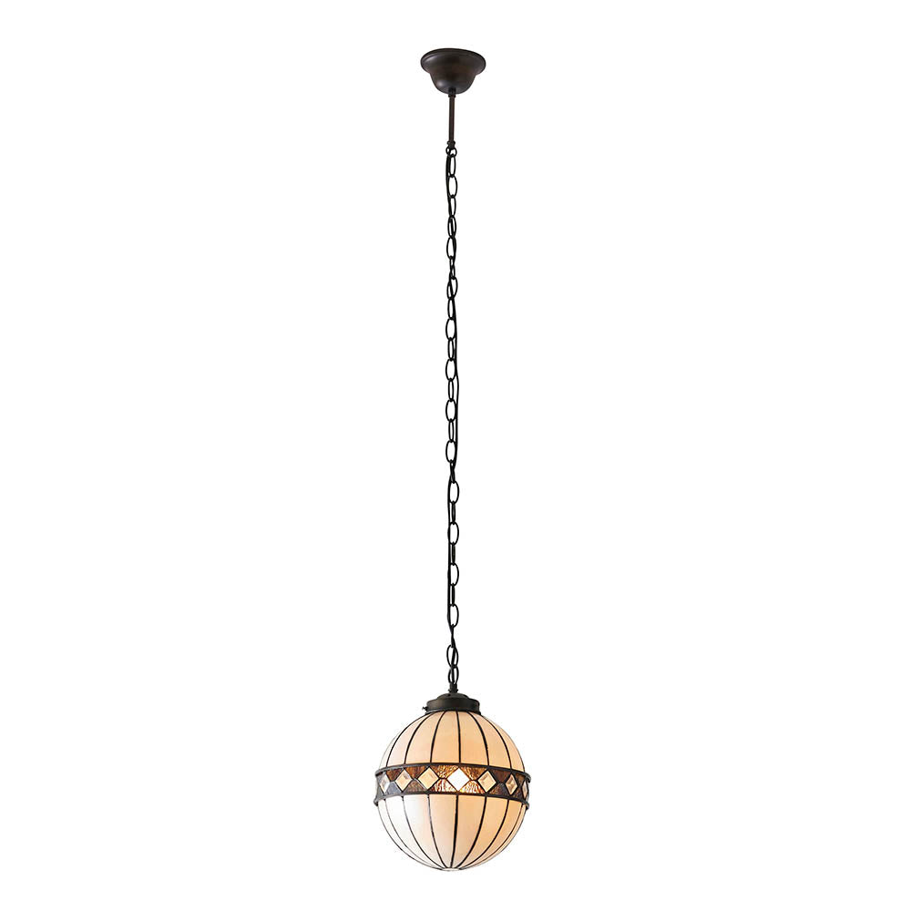 Interiors 1900 Fargo Small Globe Single Pendant - Tiffany Glass