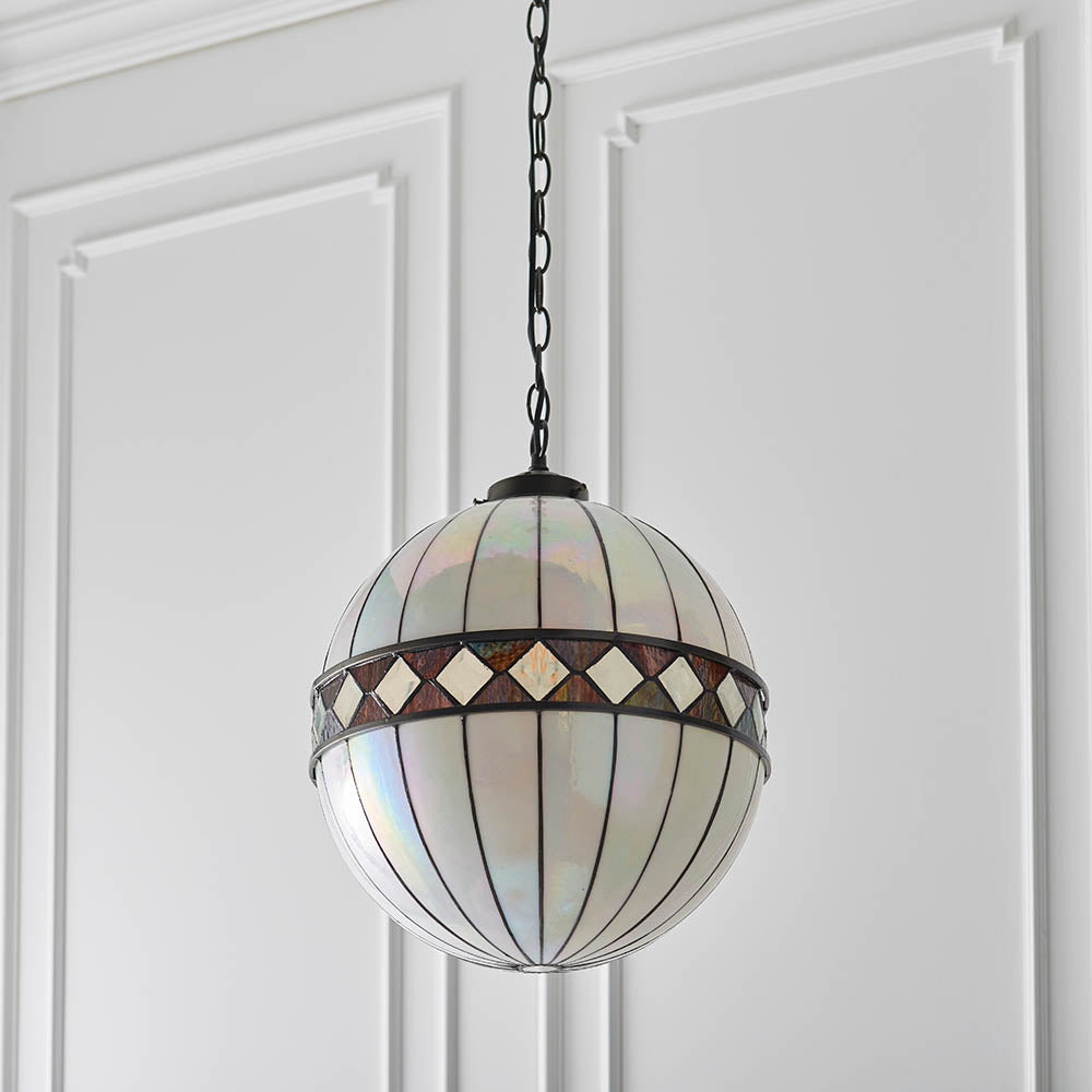 Interiors 1900 Fargo Medium Globe Single Pendant - Tiffany Glass