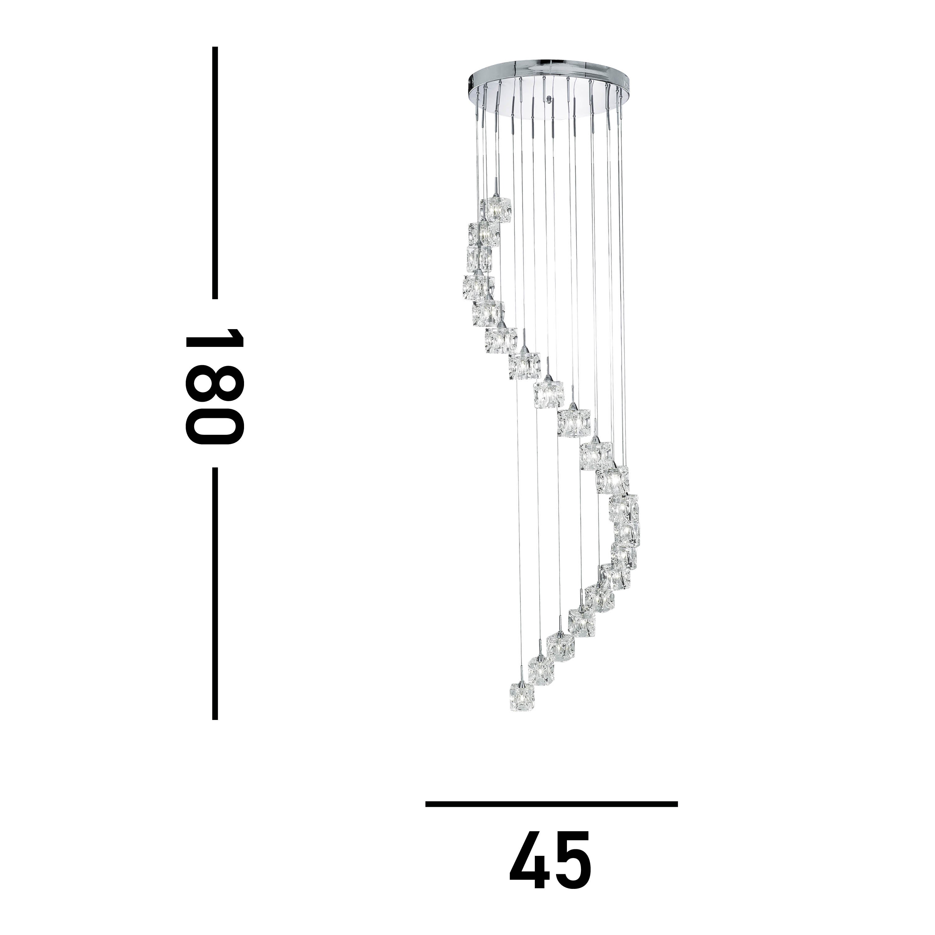 Searchlight Caledonia Chrome 20 Light LED Ice Cube Multi - Drop Fitting