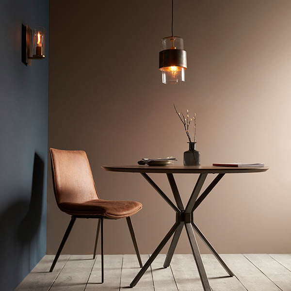 Utopia Swirl Single Pendant - Bronze Patina With Clear Glass
