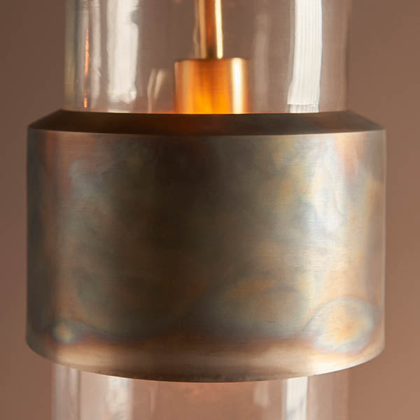 Utopia Swirl Single Pendant - Bronze Patina With Clear Glass