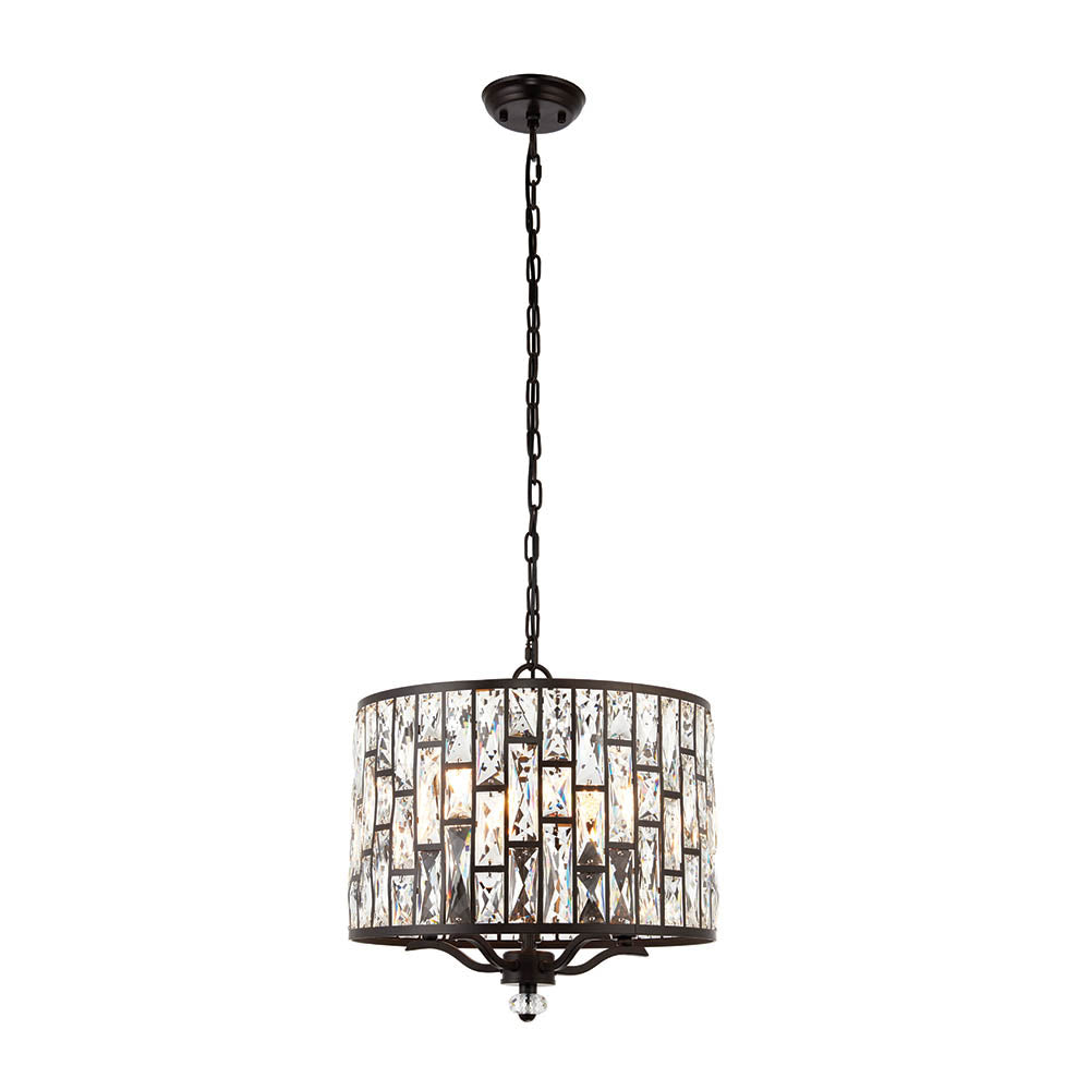 Endon Belle 5 Light Pendant - Dark Bronze & Clear Crystal Glass