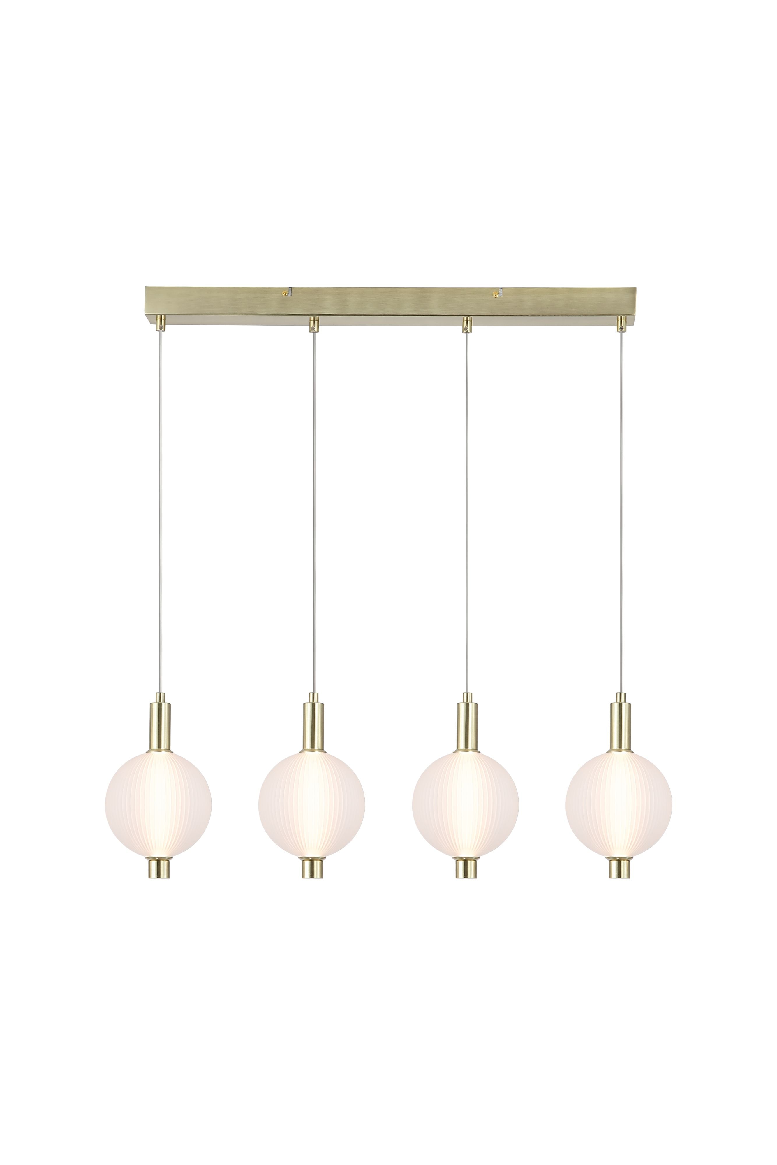 Searchlight Luminique LED 4 Light Bar Pendant - Satin Brass