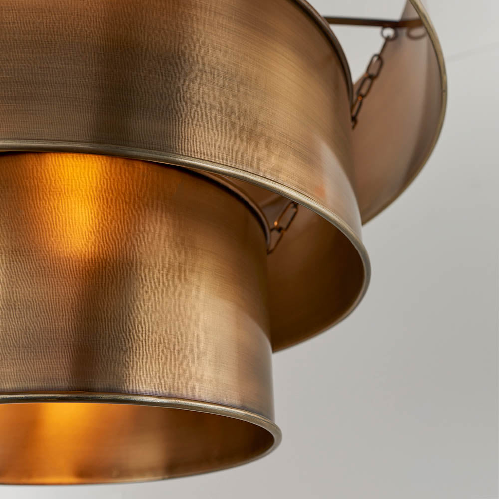Endon Morad Single Light Pendant  - Aged Brass Plate