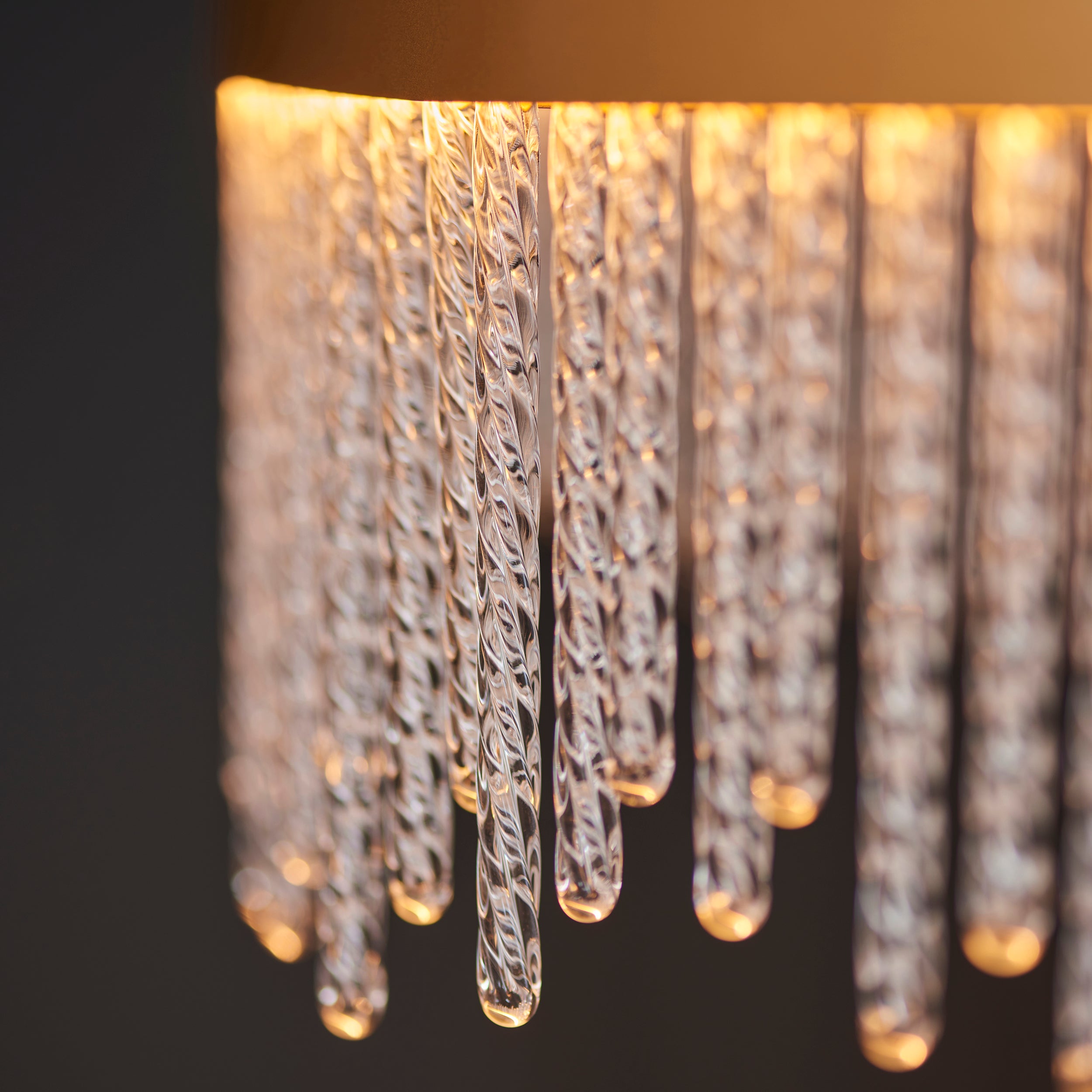 Utopia Twist Large Pendant Chandelier - Gold And Clear Glass - 70cm Diameter