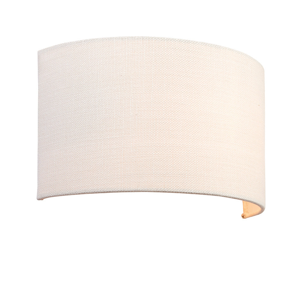 Endon Obi Single Light Wall Light - Vintage White Linen & Vintage White Polyester Cotton