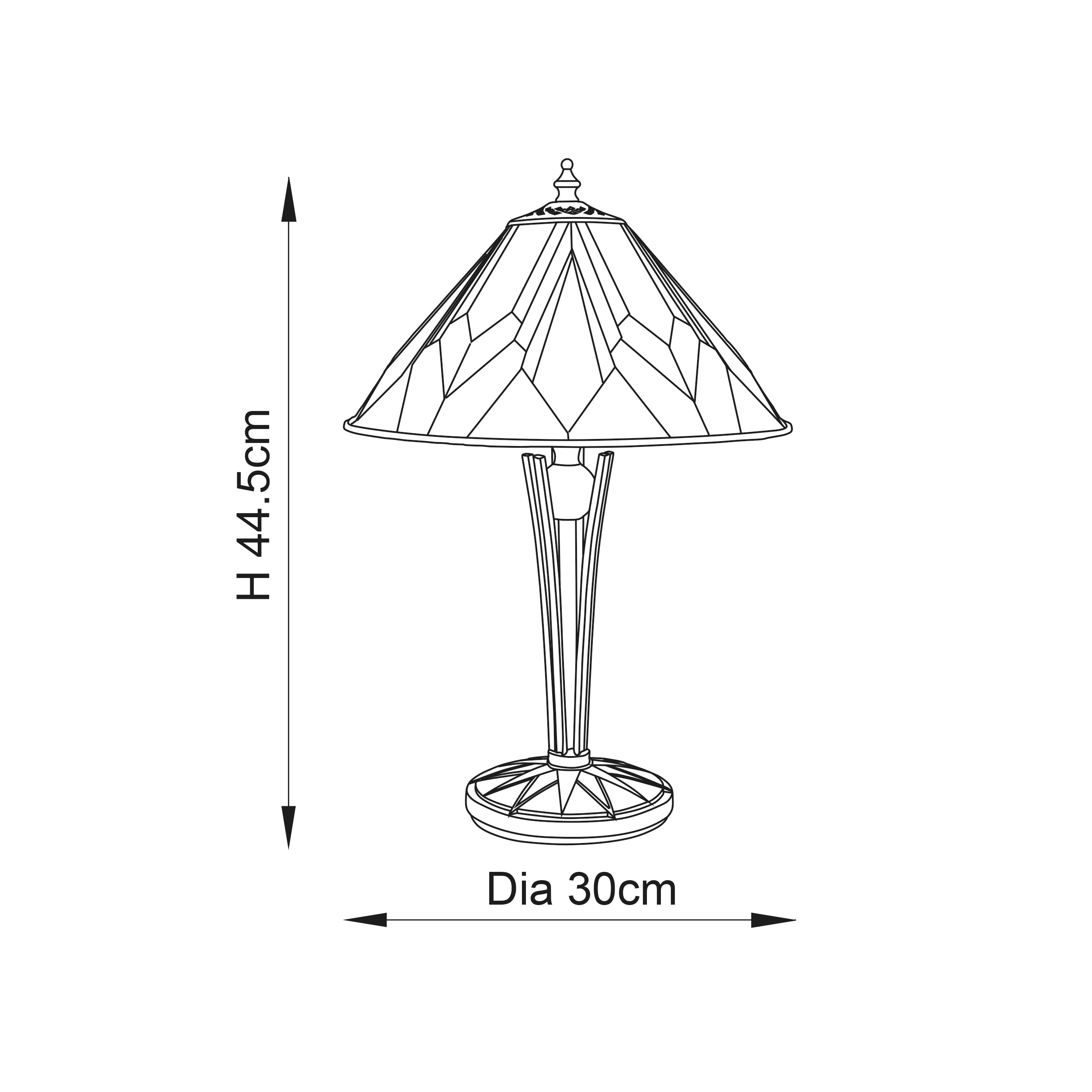 Interiors 1900 Astoria Small Table Lamp - Tiffany Glass