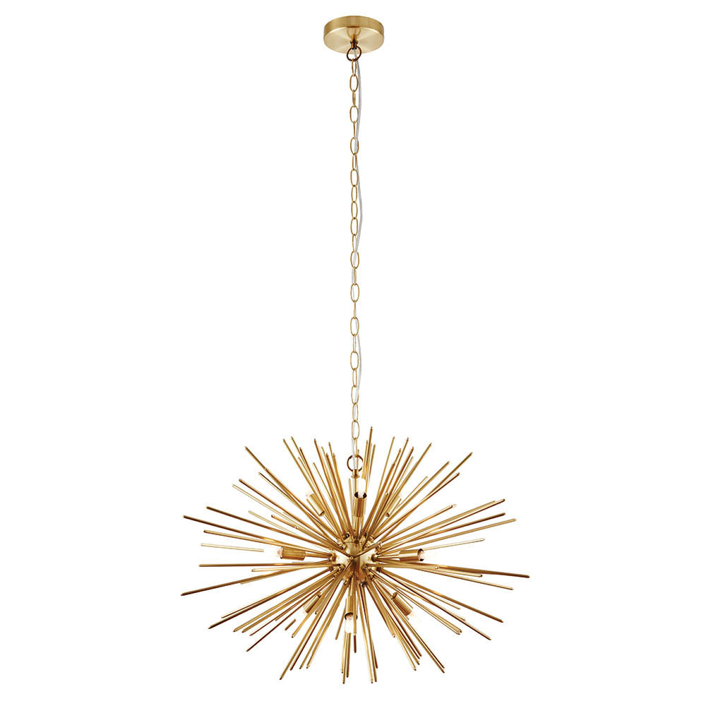 Endon Orta 9 Light Pendant - Satin Brass Plate