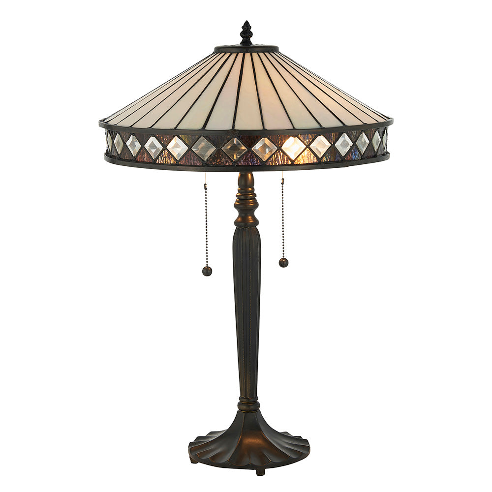 Interiors 1900 Fargo Medium Table Lamp - Tiffany Glass