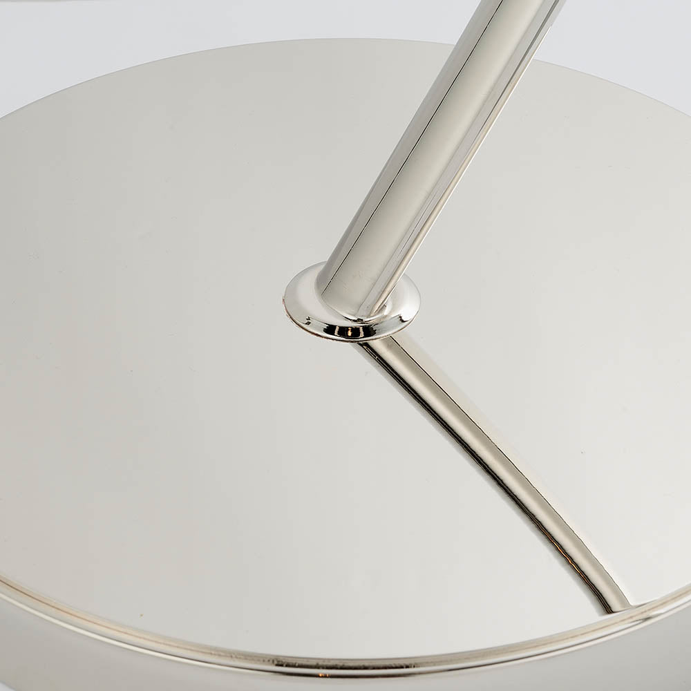 Endon Josephine Single Light Floor Lamp - Bright Nickel Plate & Vintage White Fabric