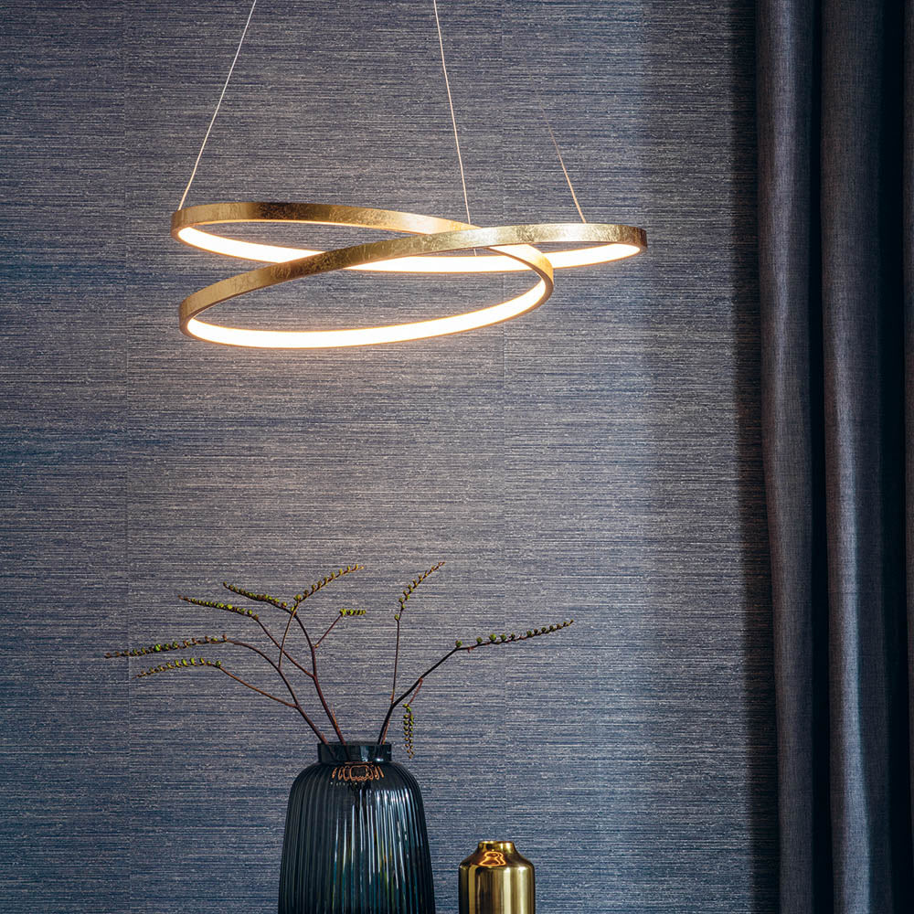 Endon Scribble Single Light Pendant - Gold Leaf & Frosted Acrylic