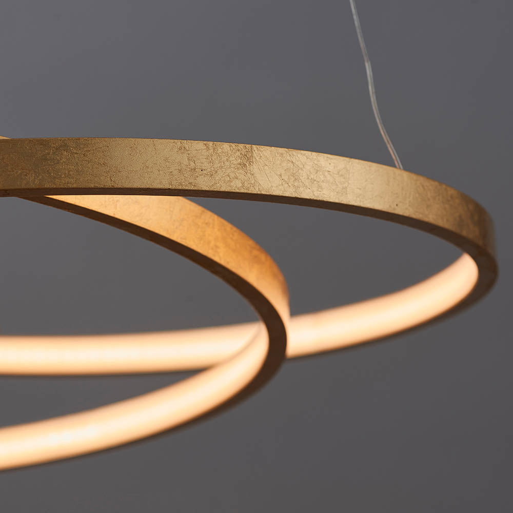 Endon Scribble Single Light Pendant - Gold Leaf & Frosted Acrylic