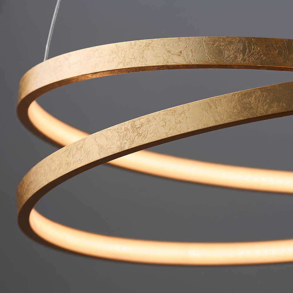 Endon Scribble Single Light Pendant - Gold Leaf & Frosted Acrylic