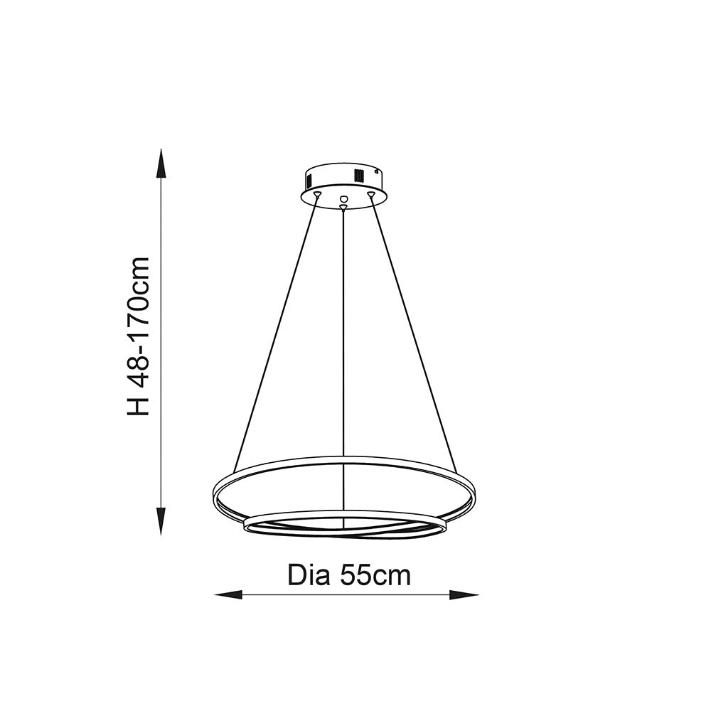Endon Scribble Single Light Pendant - Gold Leaf & Frosted Acrylic