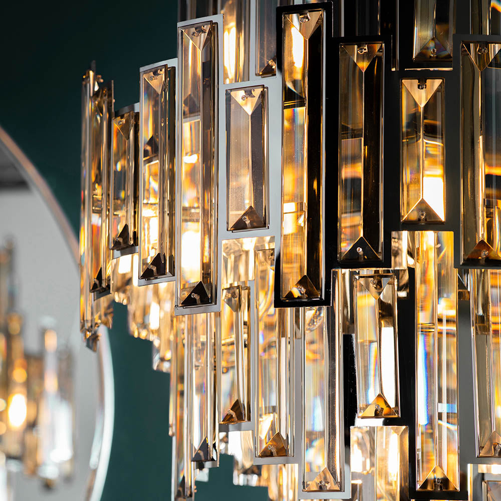 Endon Viviana 12 Light Pendant - Chrome Plate & Champagne Crystal