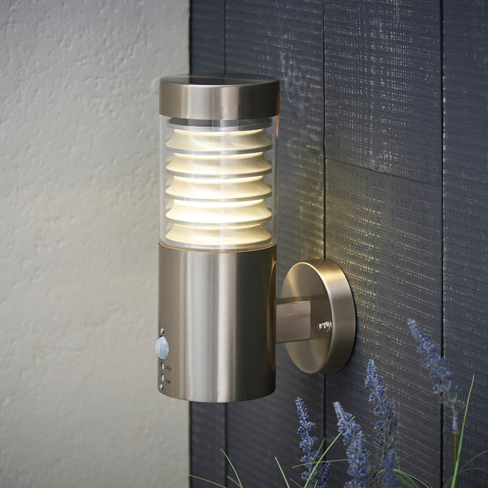 Endon Equinox LED PIR Wall Light - 316 Stainless Steel