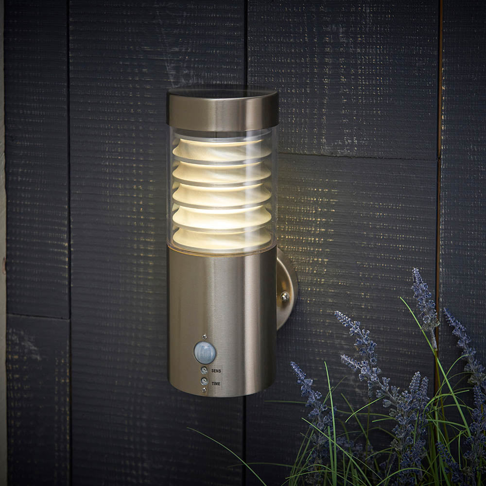 Endon Equinox LED PIR Wall Light - 316 Stainless Steel