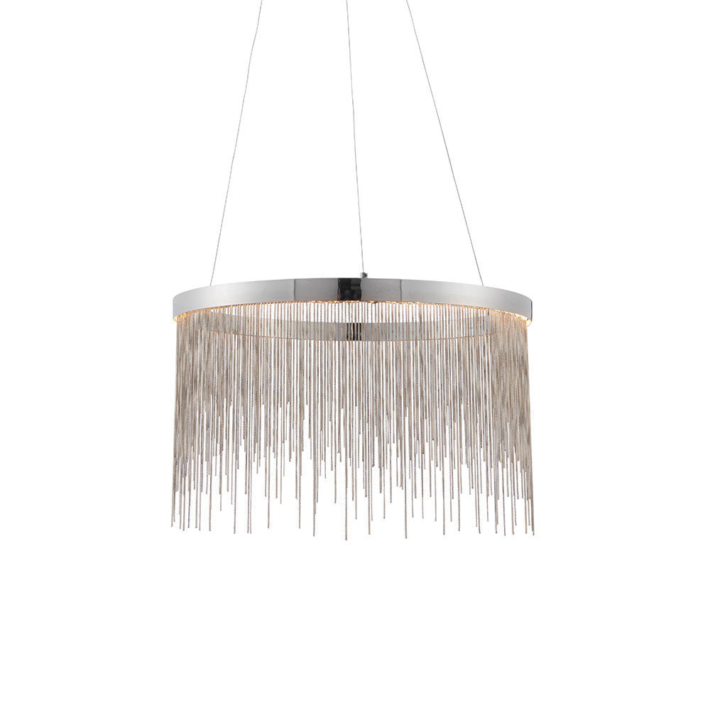 Endon Zelma Single Light Pendant  - Chrome Plate & Silver Effect Chain