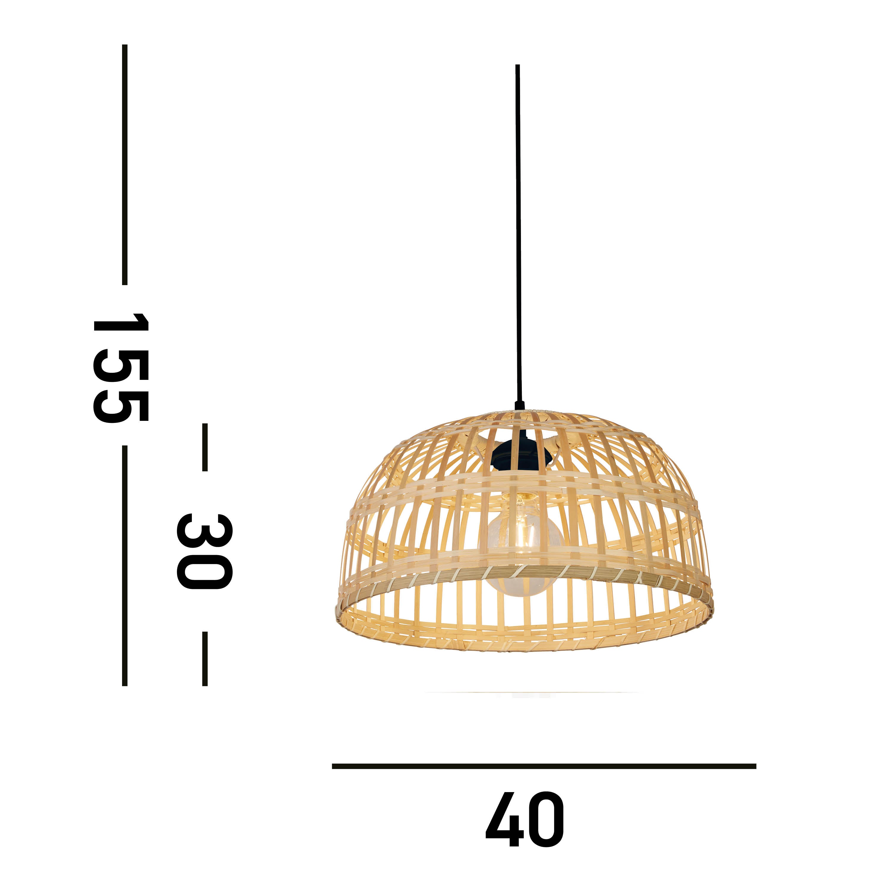 Searchlight Bailey Lamp Shade - Bamboo - Shade Only