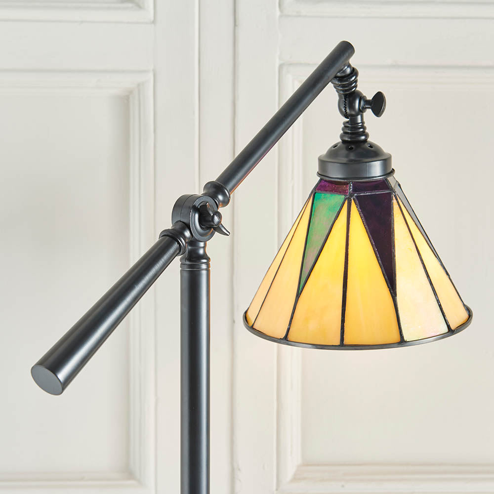 Interiors 1900 Dark Star Task Floor Lamp - Tiffany Glass