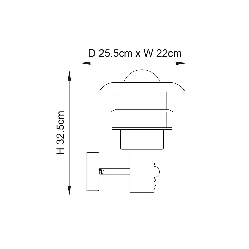 Endon Dexter Single Light Wall Light - Polished Stainless Steel & Clear Glass