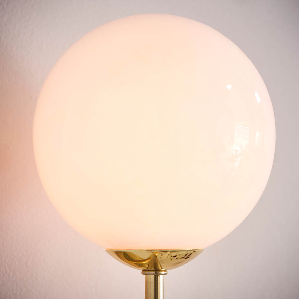 Endon Otto Single Light Wall Light - Satin Brass Plate & Opal Glass