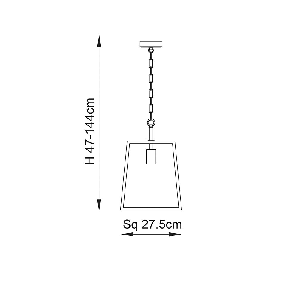 Endon Hurst Single Light Pendant - Bright Nickel Plate & Clear Glass