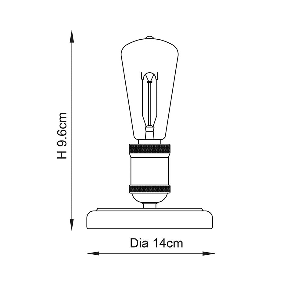 Endon Hal Single Light Table Lamp - Aged Pewter & Aged Copper Plate