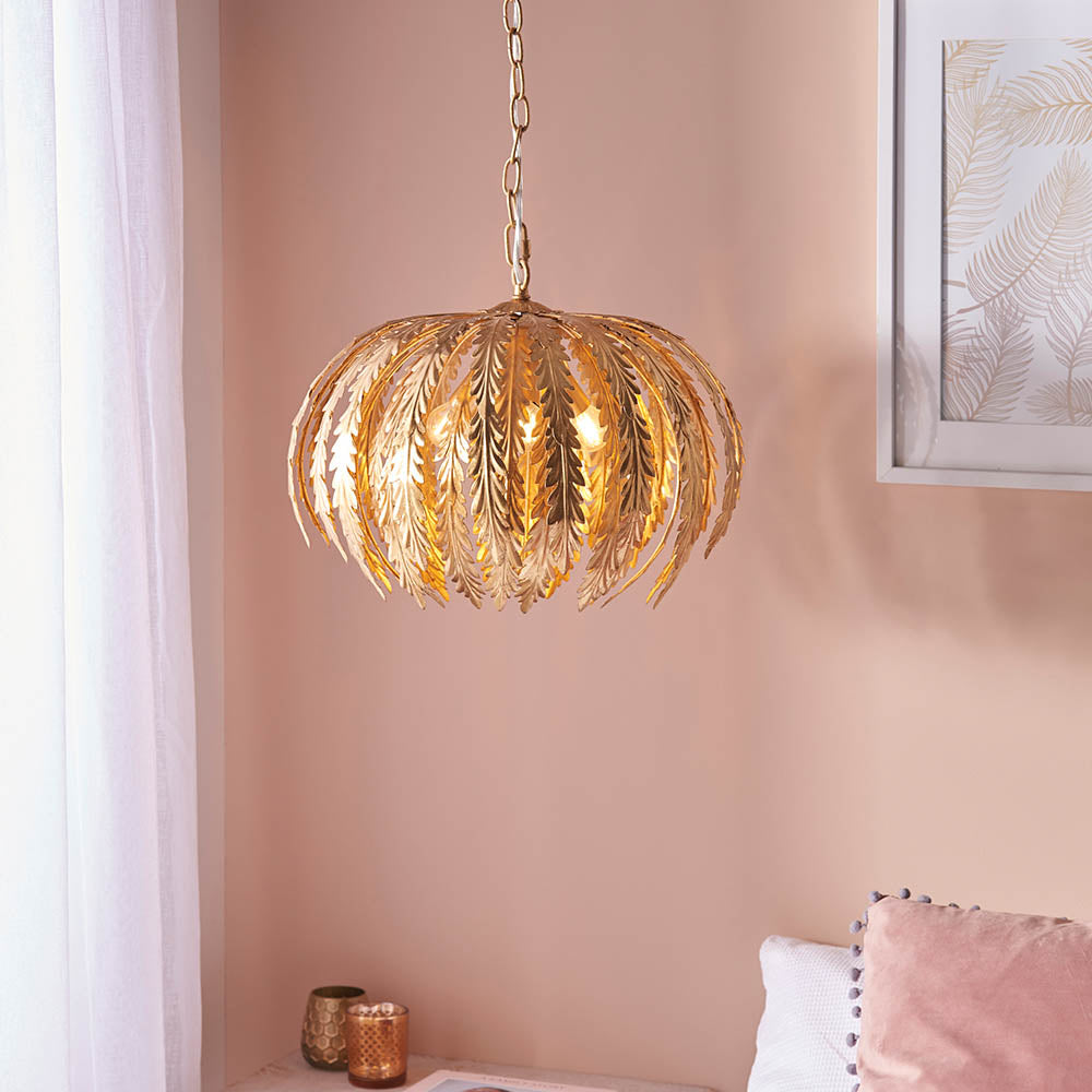 Endon Delphine 3 Light Pendant  - Gold Effect Paint