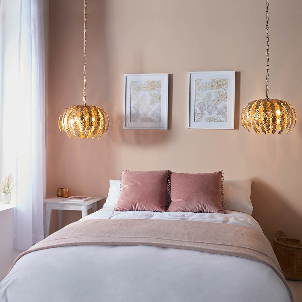 Endon Delphine 3 Light Pendant  - Gold Effect Paint