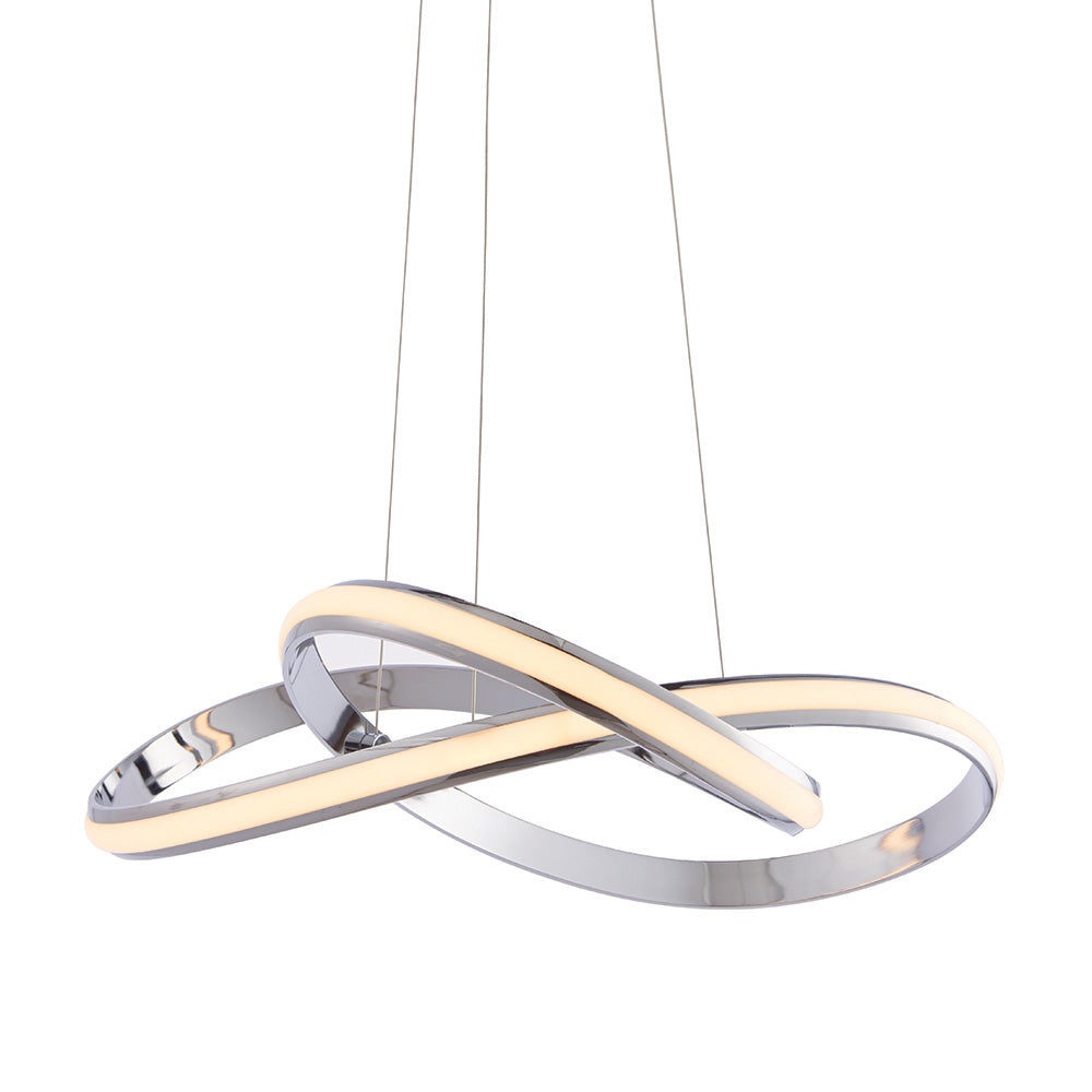 Endon Aria Single Light Pendant - Chrome Plate & White Silicone