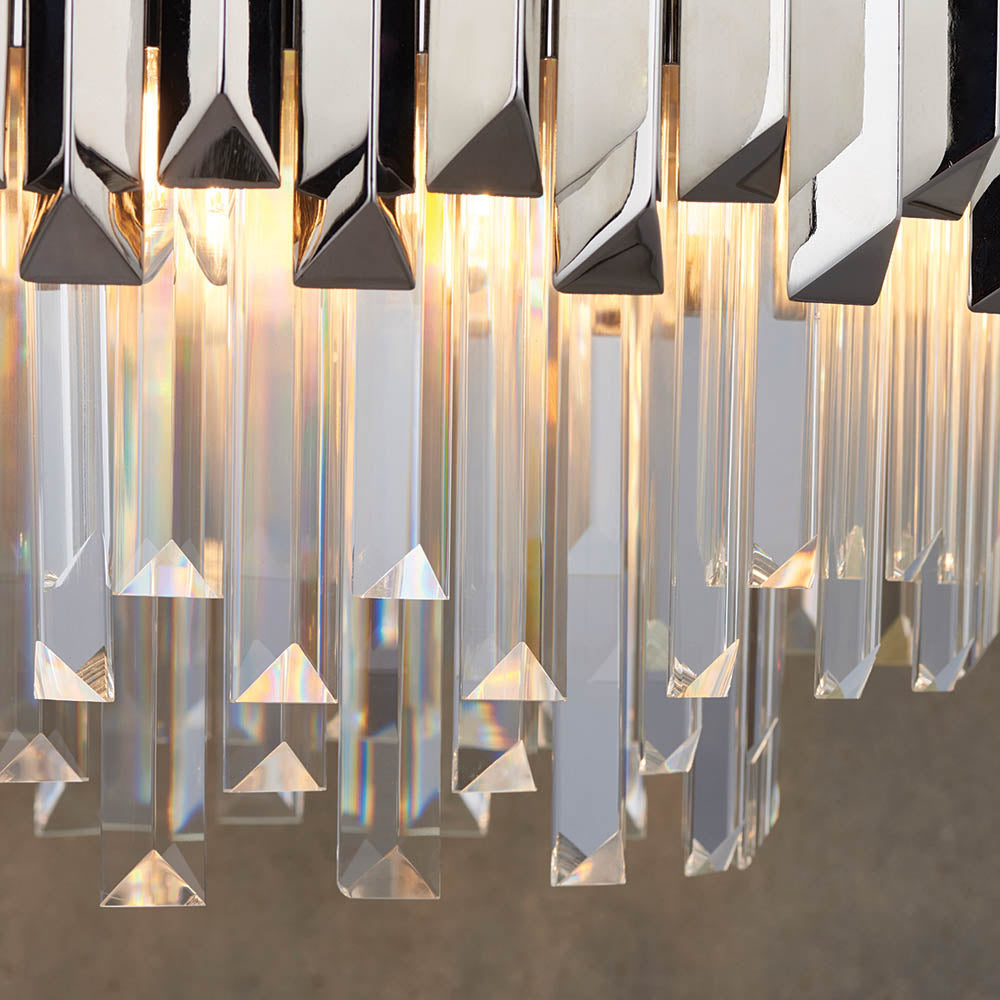 Endon Valetta 6 Light Pendant - Clear Crystal & Polished Stainless Steel