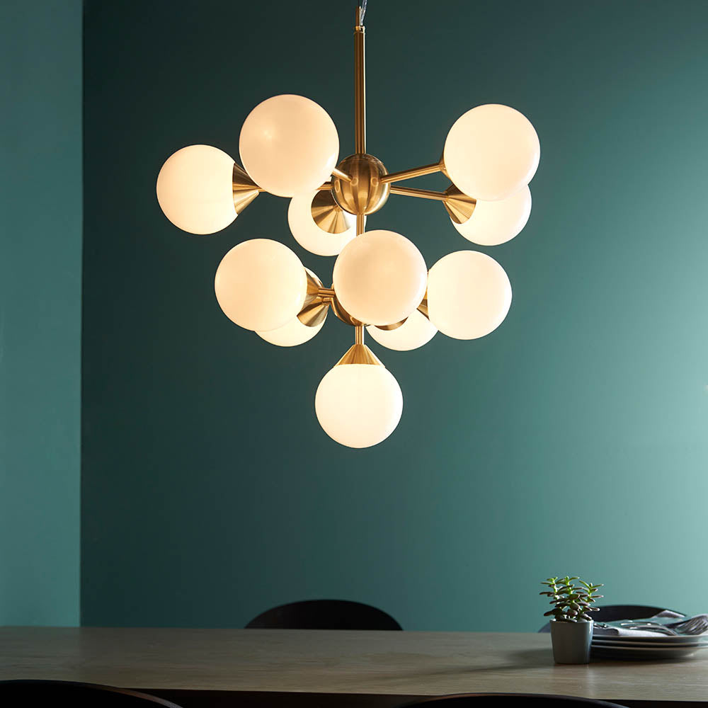 Endon Oscar 11 Light Pendant - Brushed Brass