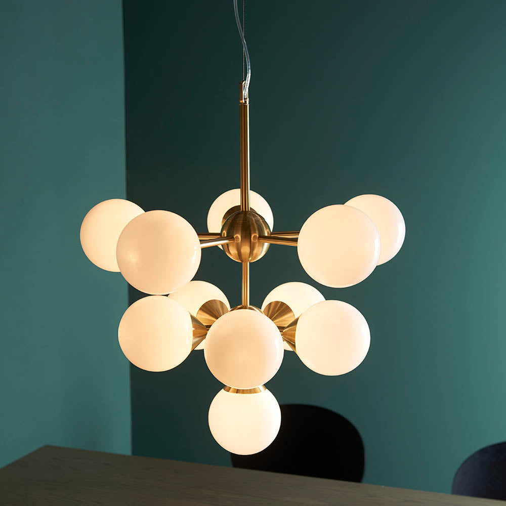 Endon Oscar 11 Light Pendant - Brushed Brass