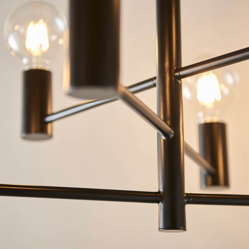 Endon Studio 6 Light Semi Flush Fitting - Matt Black