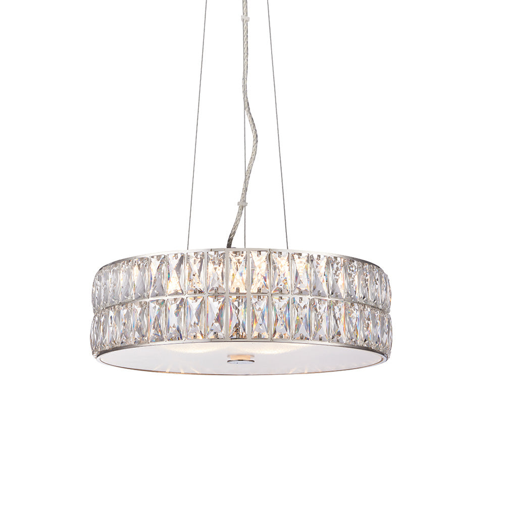 Endon Verina 5 Light Pendant - Clear Crystal & Chrome Plate